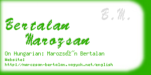 bertalan marozsan business card